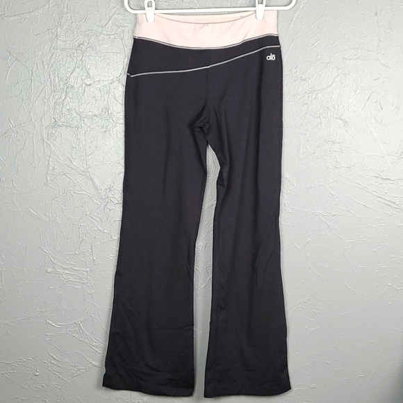 ALO YOGA Black Pants Contrast Waistband - Picture 1 of 5